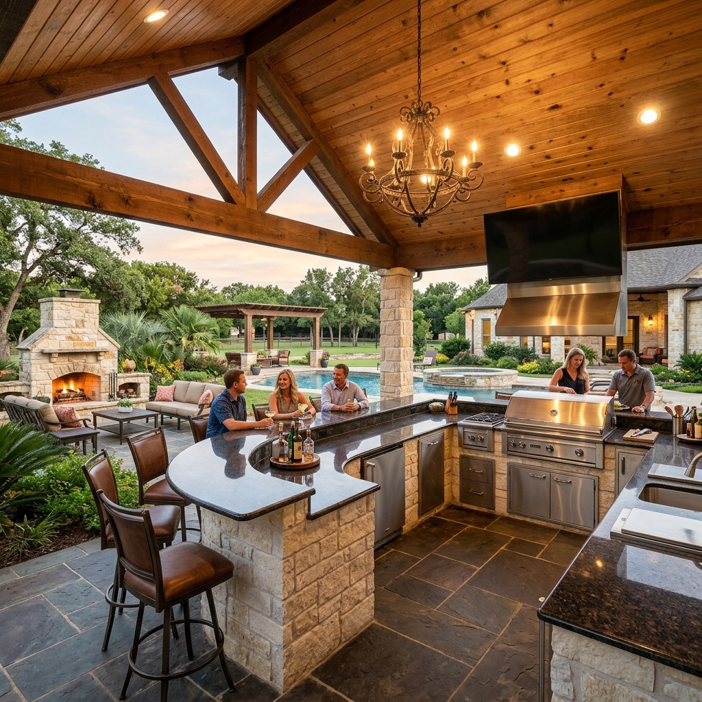 Luxury outdoor kitchen in Leander TX