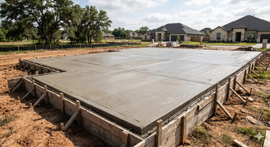 Concrete slab and hardscape foundation work